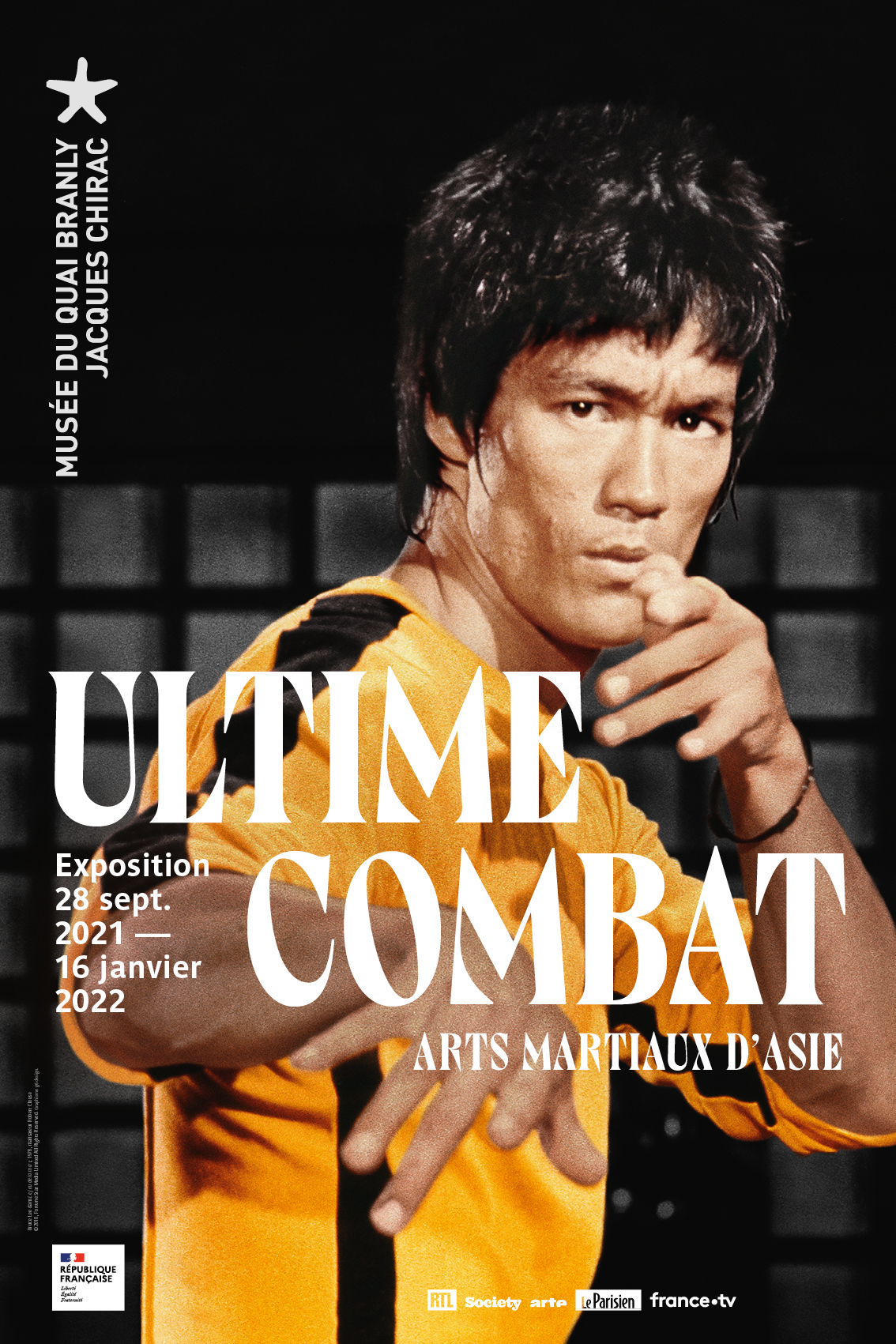 Affiche de l'exposition « Ultime Combat, arts martiaux d'Asie », musée du quai Branly – Jacques Chirac