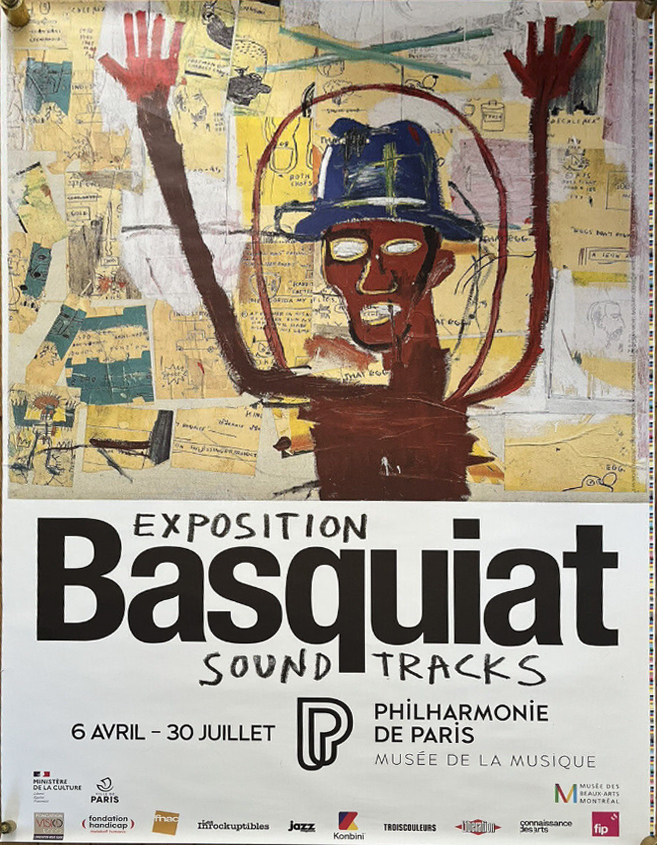 Affiche de l'exposition « Basquiat Soundtracks », Philharmonie de Paris