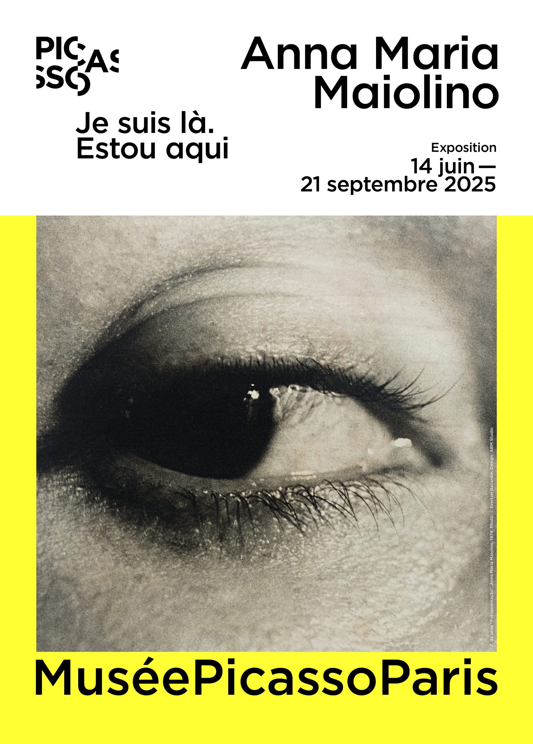 Affiche de l'exposition « Anna Maria Maiolino. Je suis là, Estou aqui », musée Picasso Paris